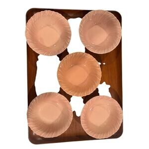 Five (5) Franciscan Coronado Soup or Cereal Bowls Coral Glossy